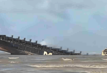 MSC SILVANA VIII queda semihundido en Zhoushan y crece incertidumbre sobre su recuperación